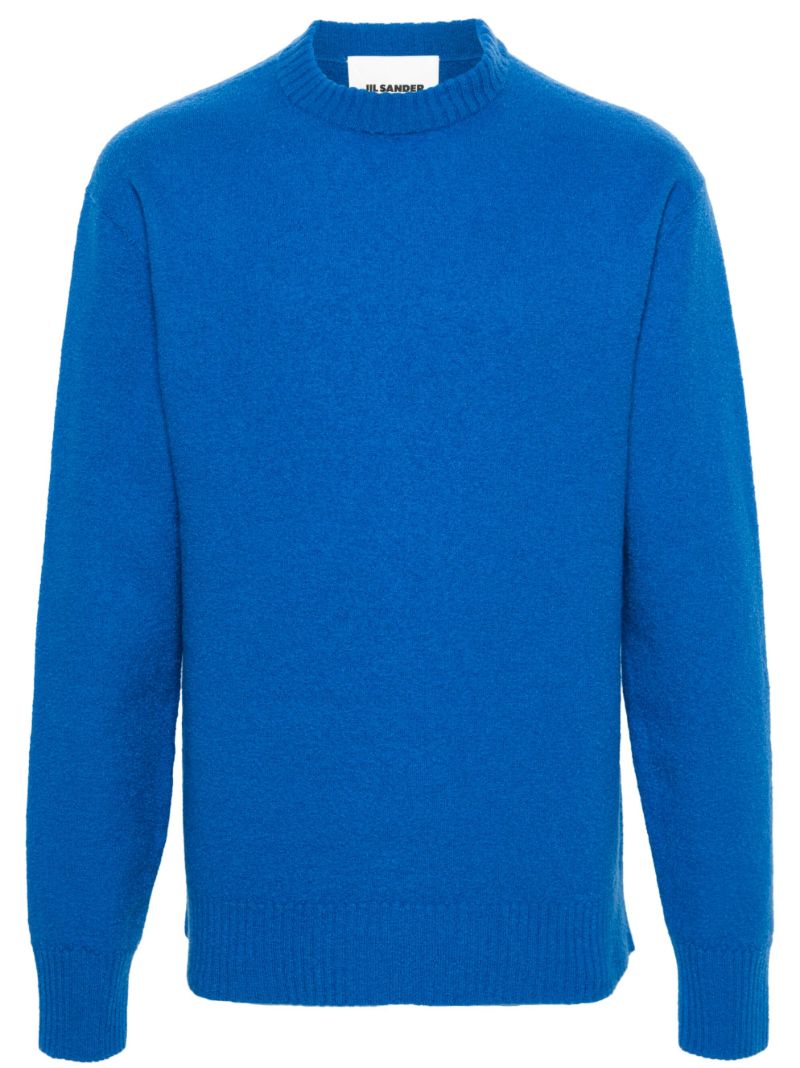 Blue Crew Neck Wool Jumper