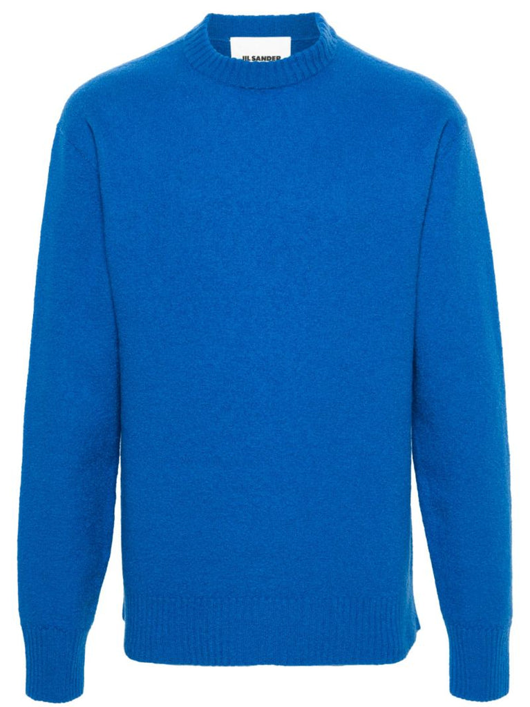 Blue Crew Neck Wool Jumper