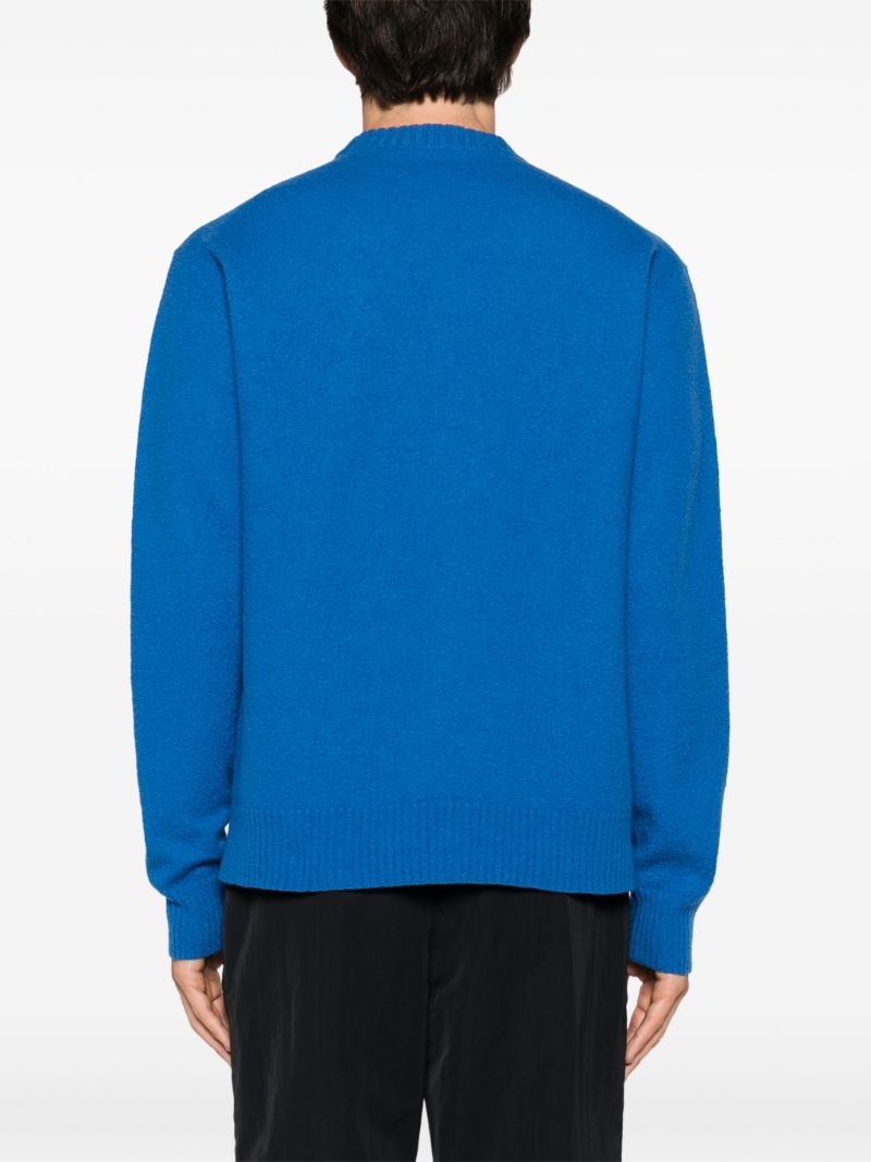 Blue Crew Neck Wool Jumper