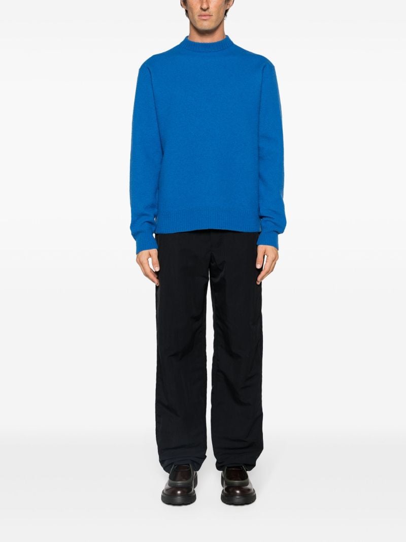 Blue Crew Neck Wool Jumper