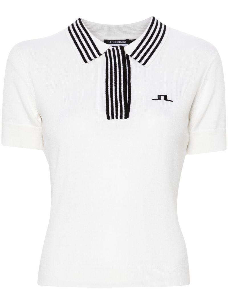 White Lucie Knitted Polo Shirt