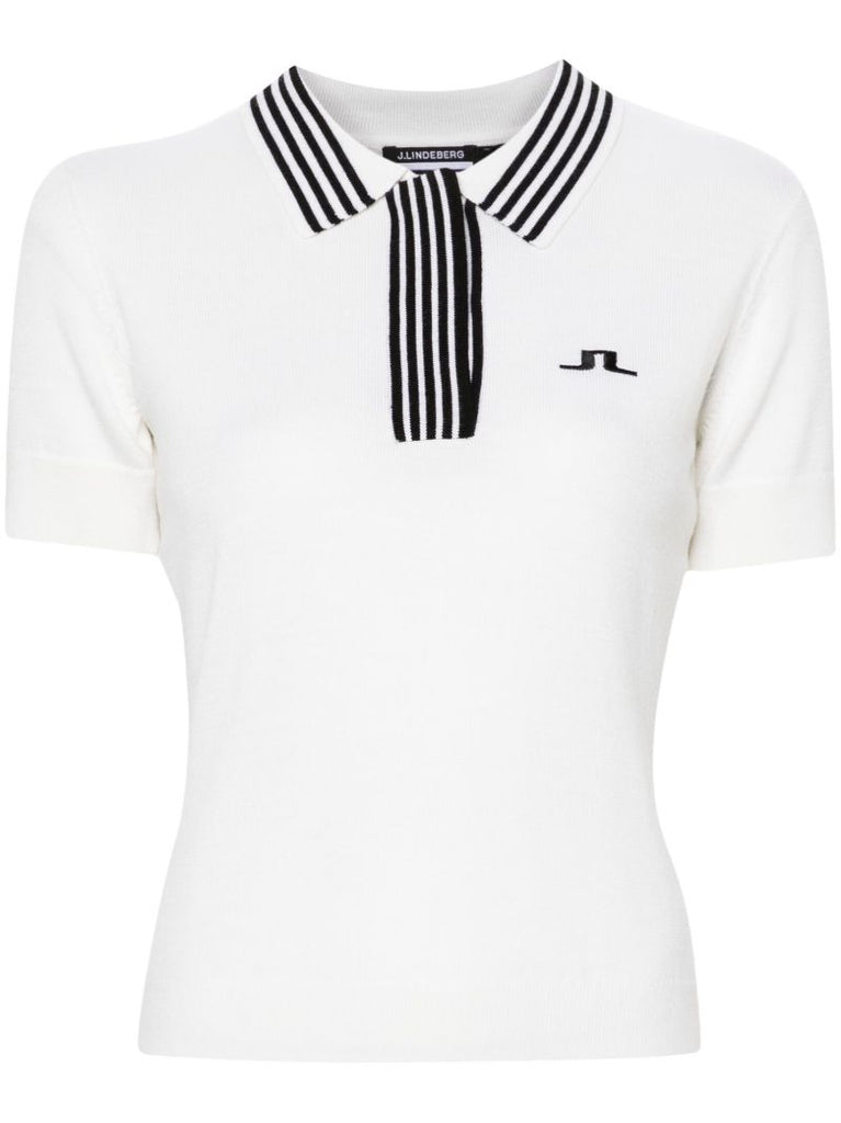 White Lucie Knitted Polo Shirt