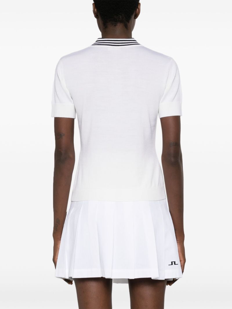 White Lucie Knitted Polo Shirt