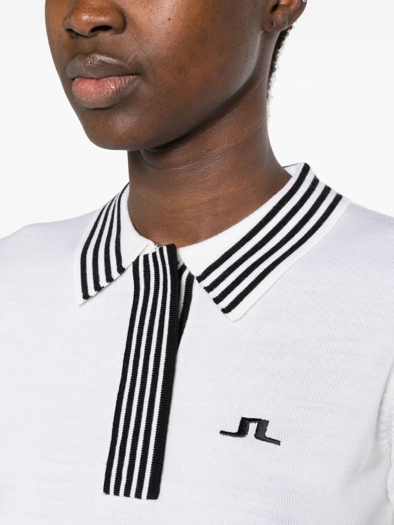 White Lucie Knitted Polo Shirt
