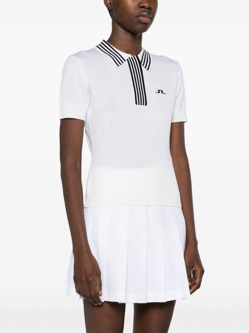 White Lucie Knitted Polo Shirt