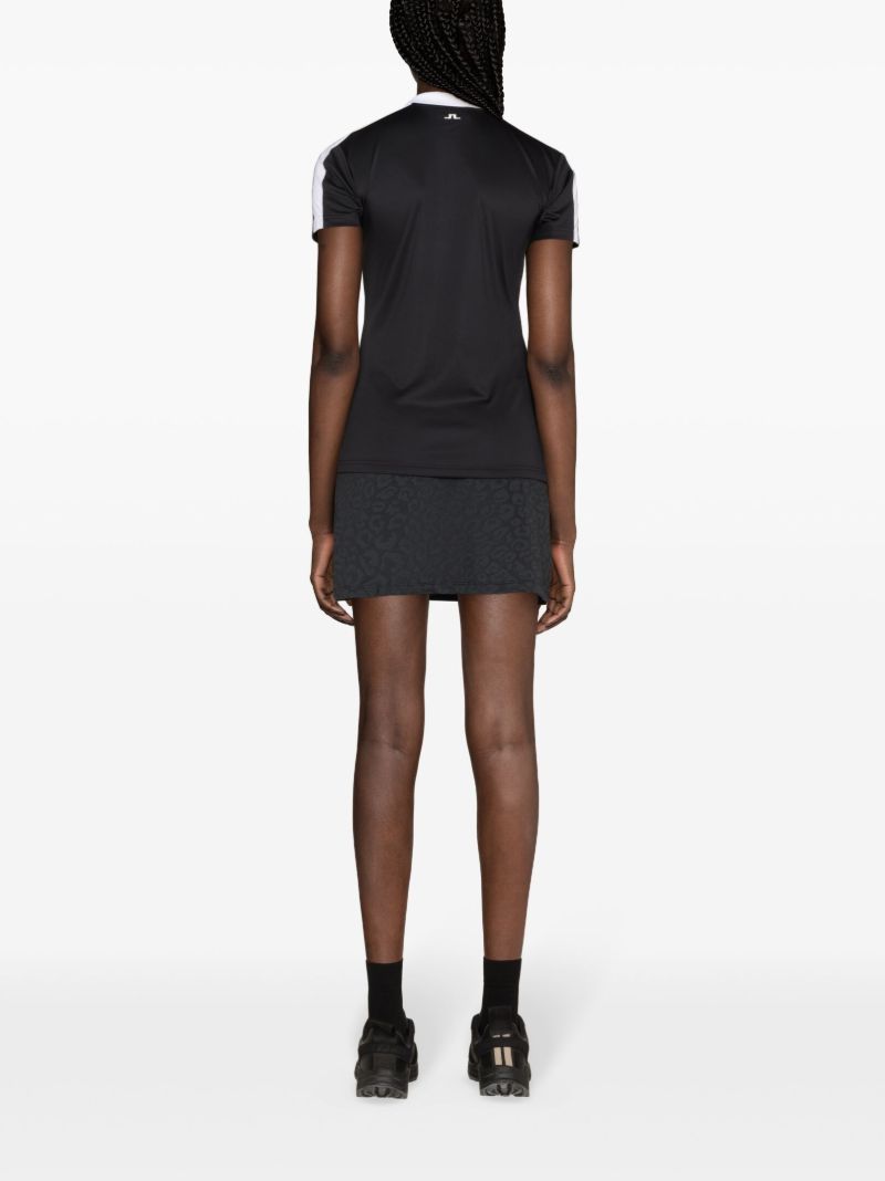 Black Chloe Striped Polo Shirt