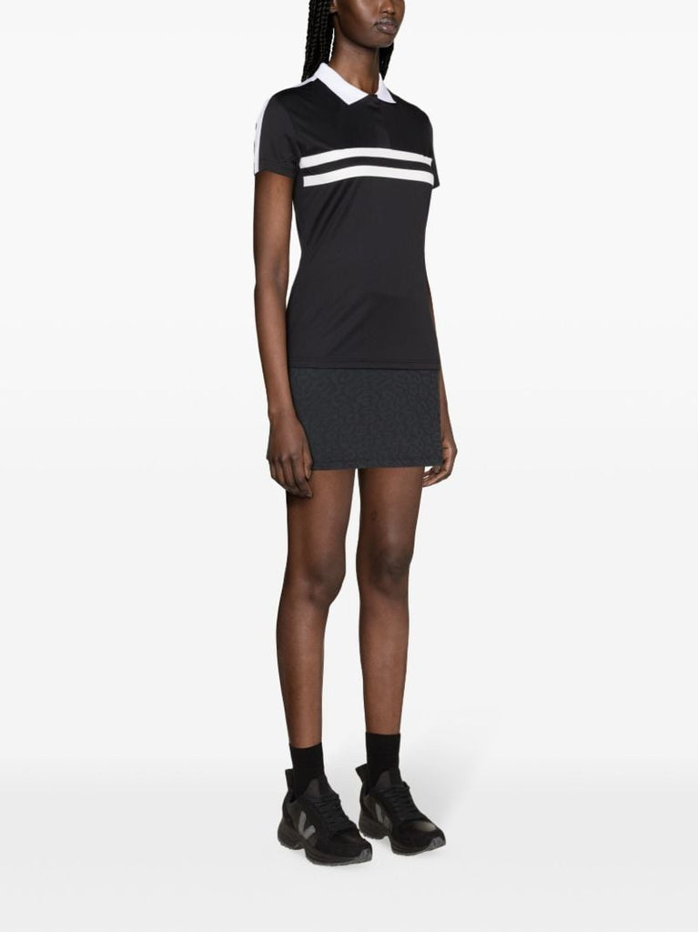 Black Chloe Striped Polo Shirt