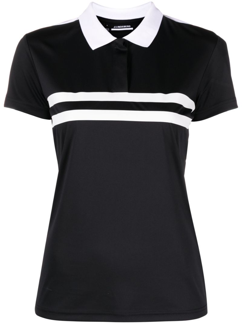 Black Chloe Striped Polo Shirt