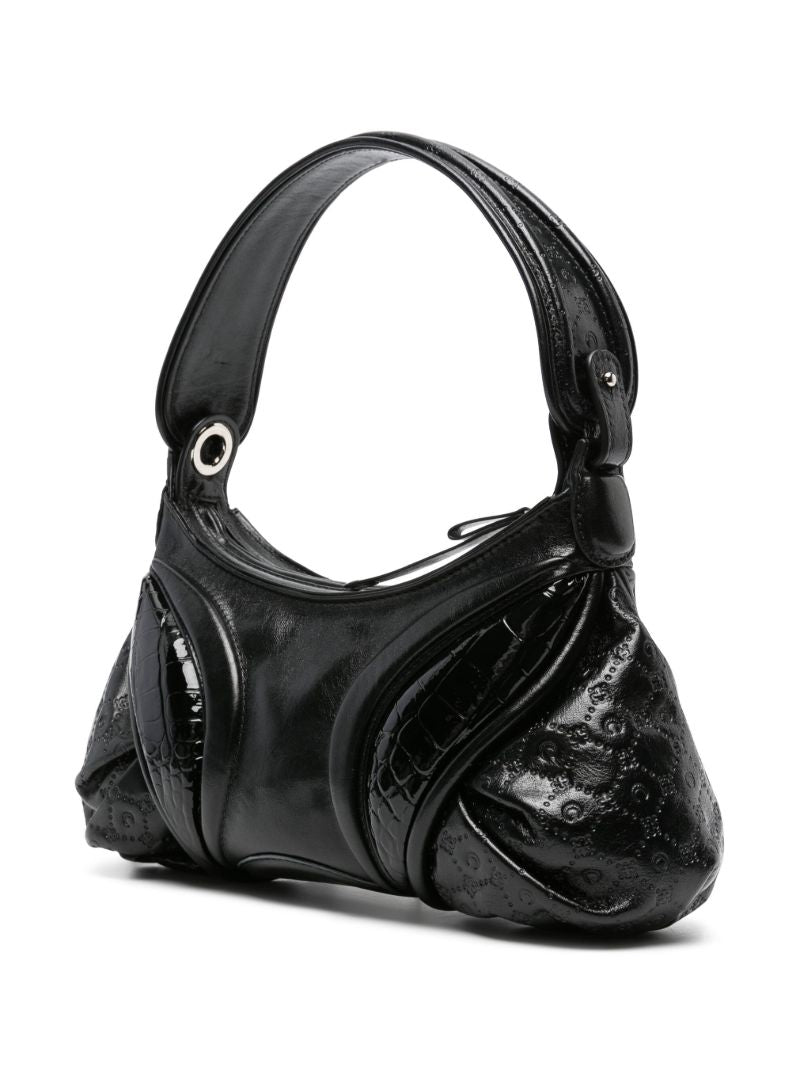 Black Stardust Leather Shoulder Bag