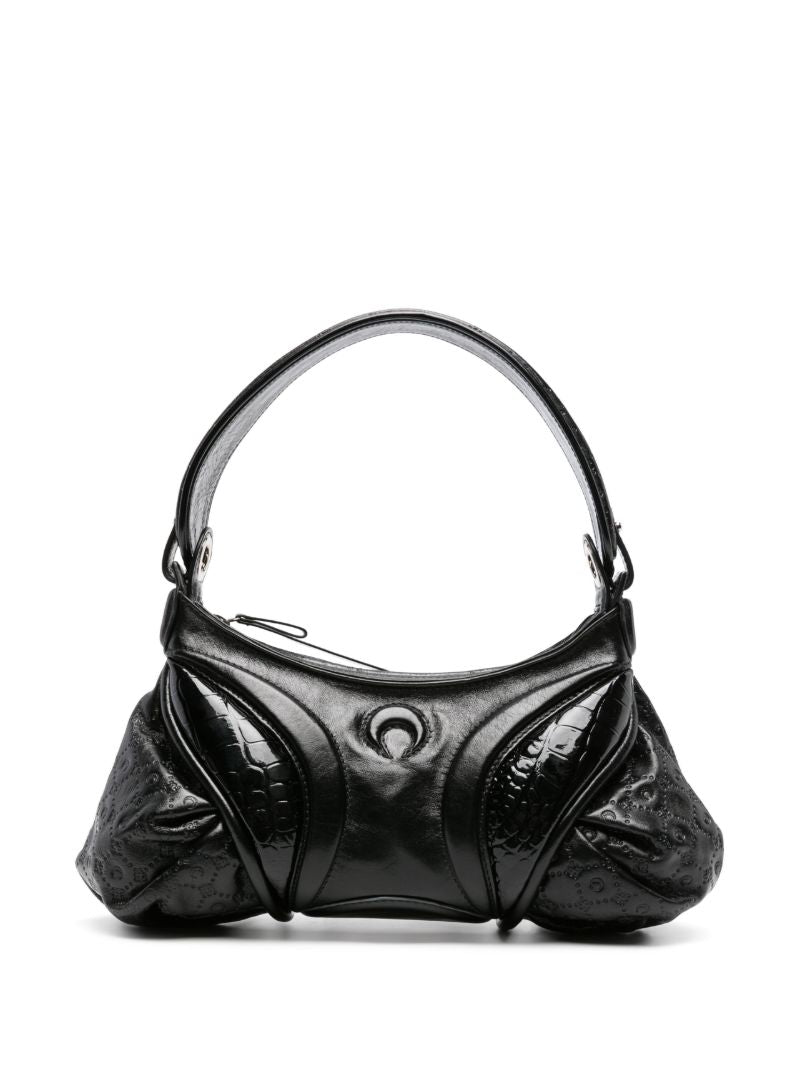 Black Stardust Leather Shoulder Bag