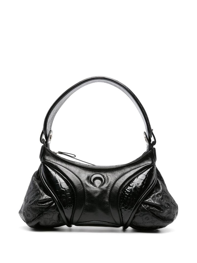 Black Stardust Leather Shoulder Bag