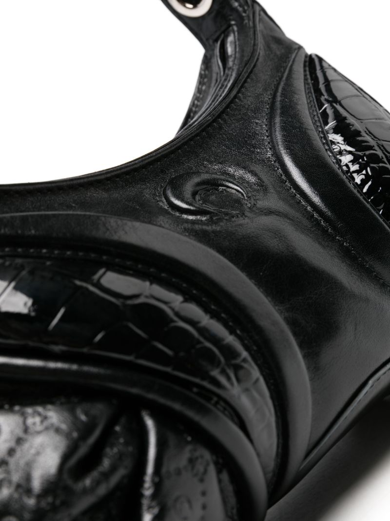Black Stardust Leather Shoulder Bag