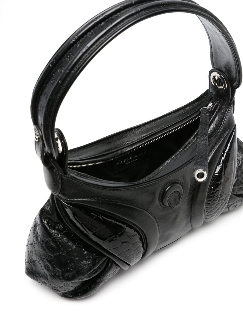 Black Stardust Leather Shoulder Bag