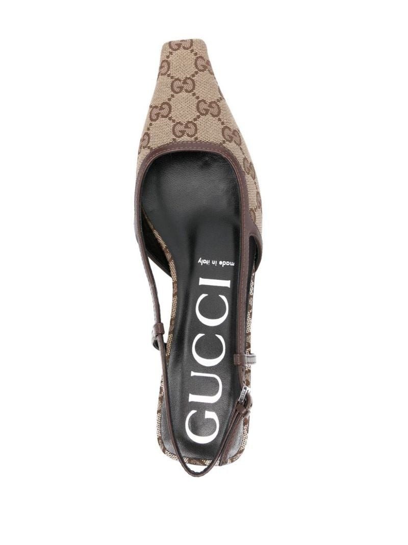 Neutral Original Gg Canvas Ballerina Shoes