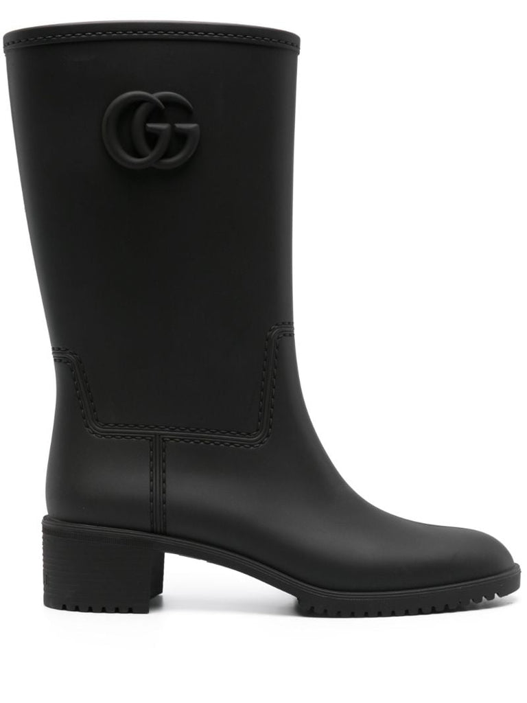 Black Double G Leather Boots
