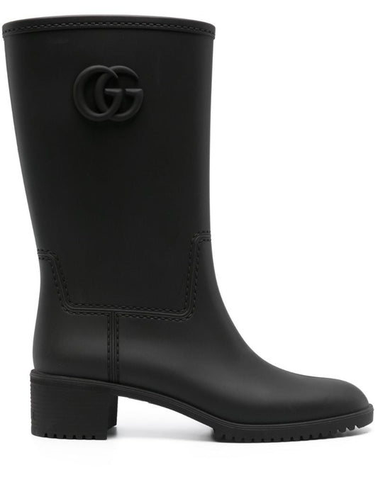 Black Double G Leather Boots