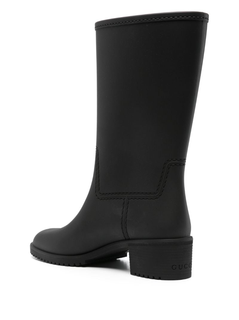 Black Double G Leather Boots