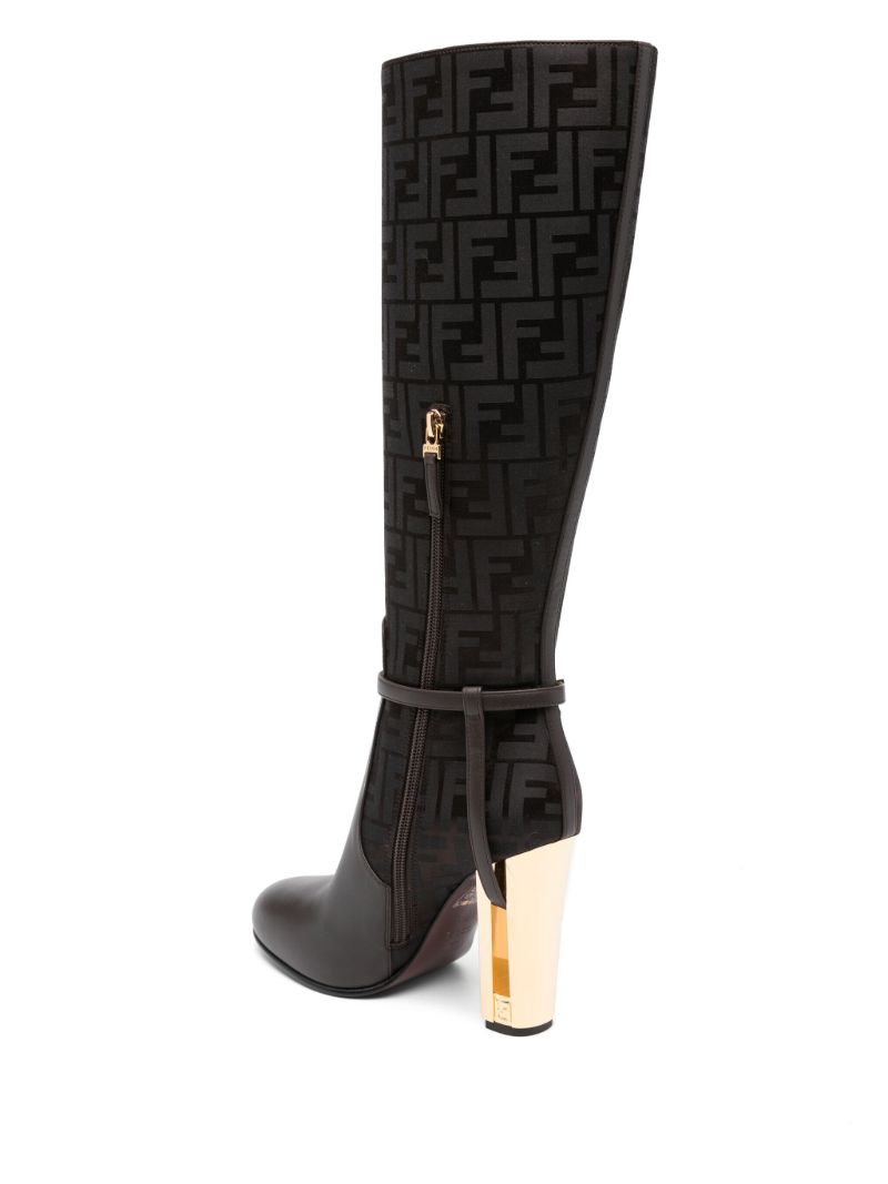 Brown Delfina 105 Knee-high Leather Boots