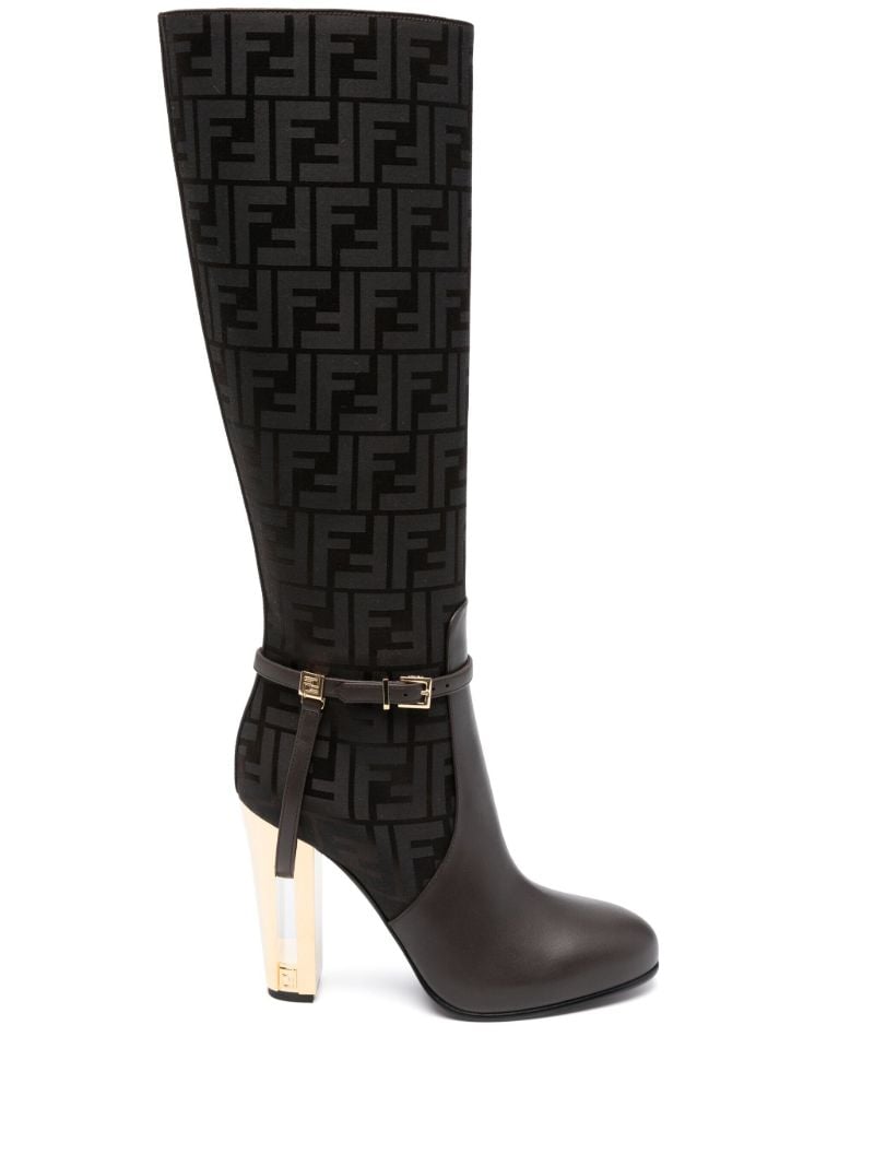 Brown Delfina 105 Knee-high Leather Boots