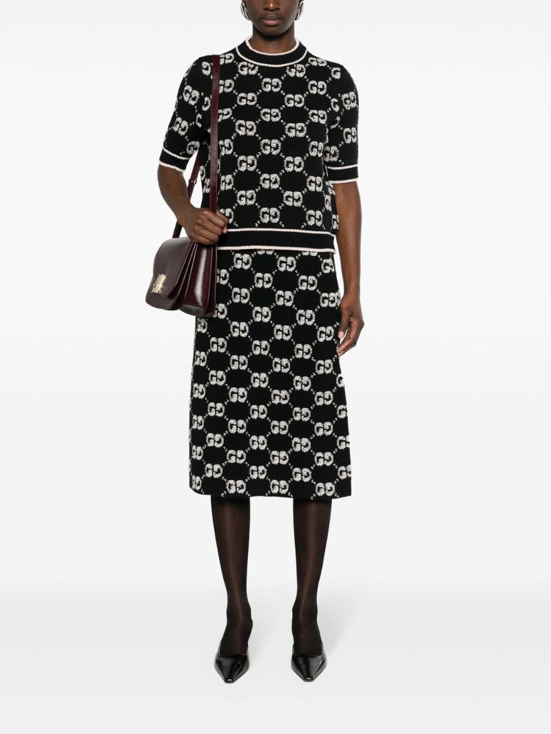 Black Gg-jacquard Wool Jumper