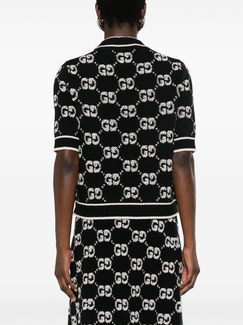 Black Gg-jacquard Wool Jumper