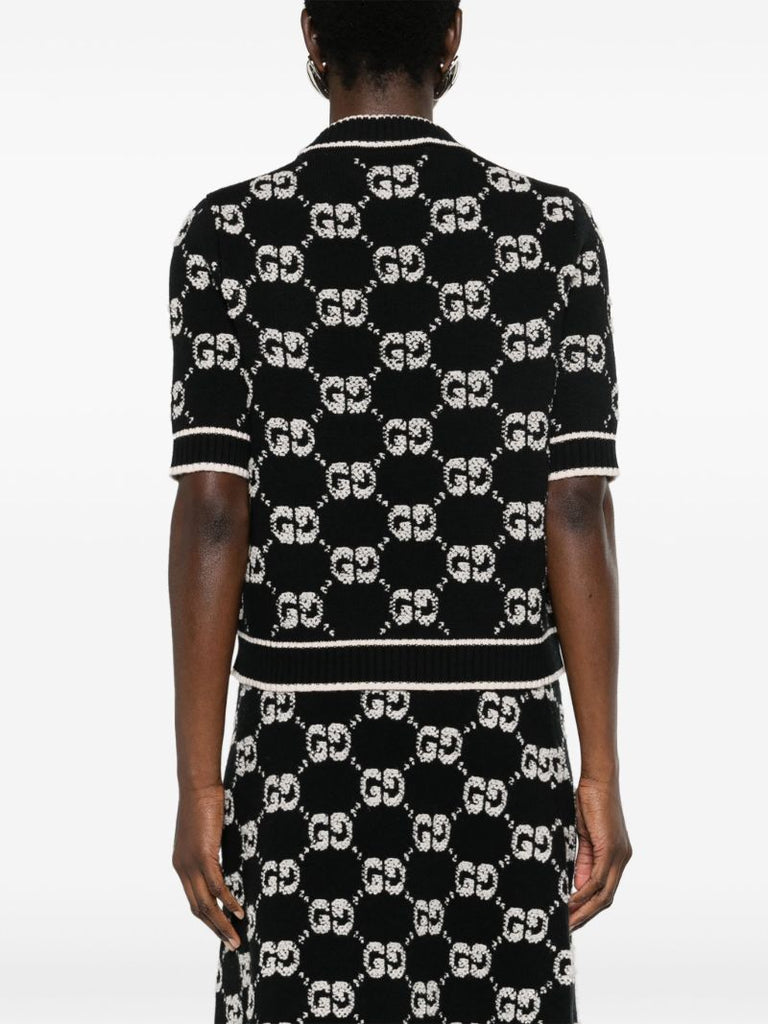 Black Gg-jacquard Wool Jumper