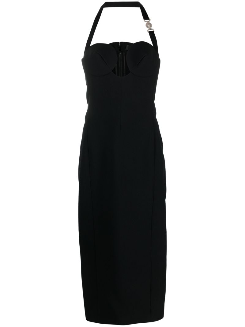 Black Halterneck Midi Dress