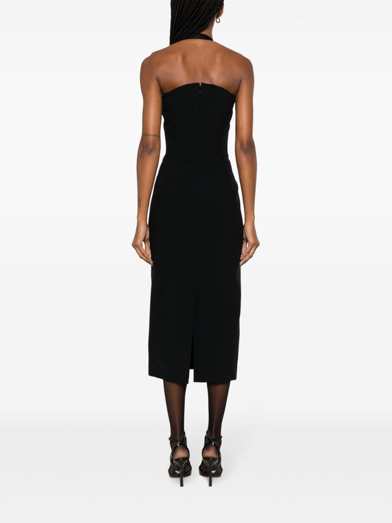 Black Halterneck Midi Dress