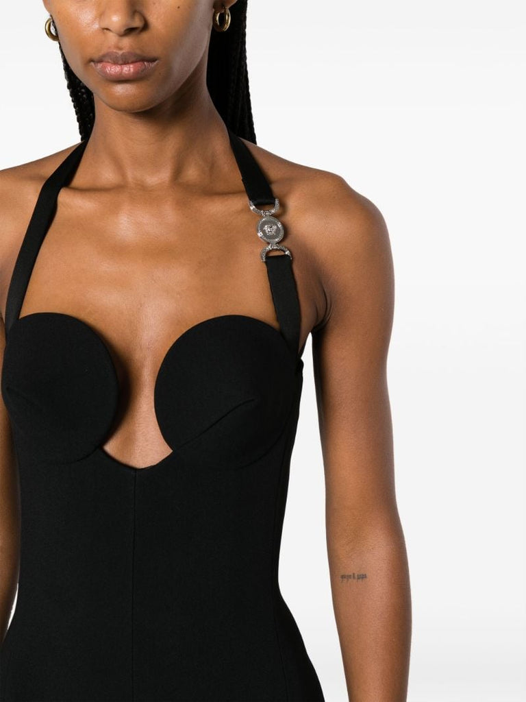 Black Halterneck Midi Dress