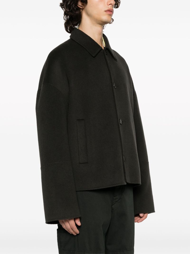 Grey Wool-silk Cropped Jacket