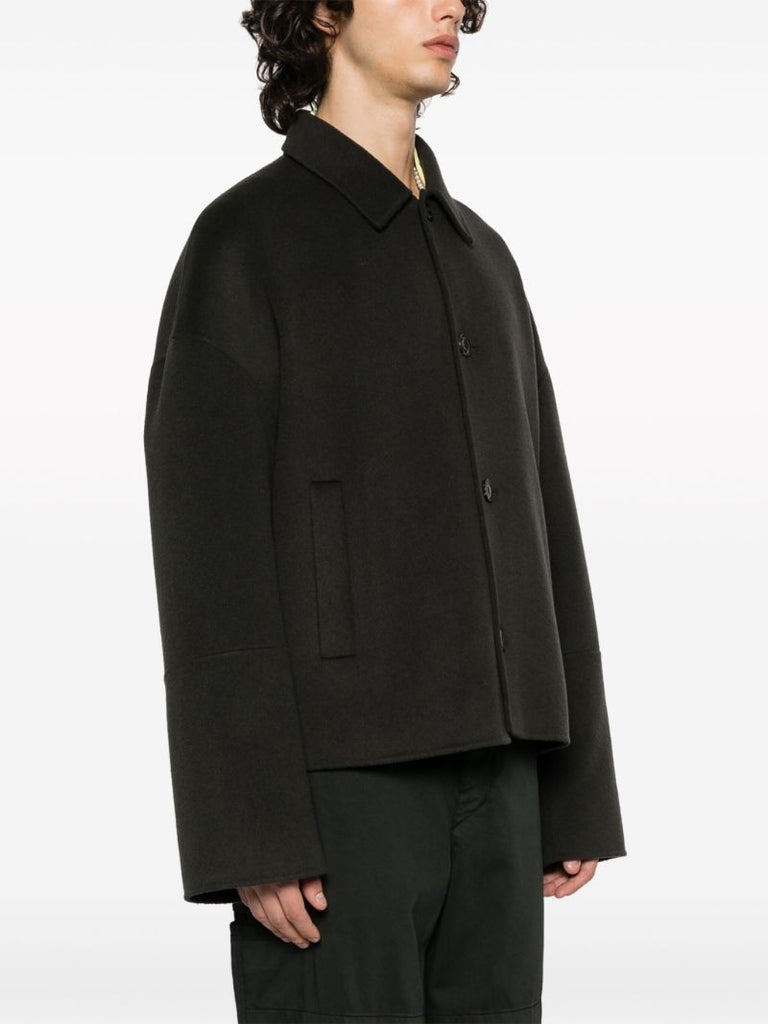 Grey Wool-silk Cropped Jacket