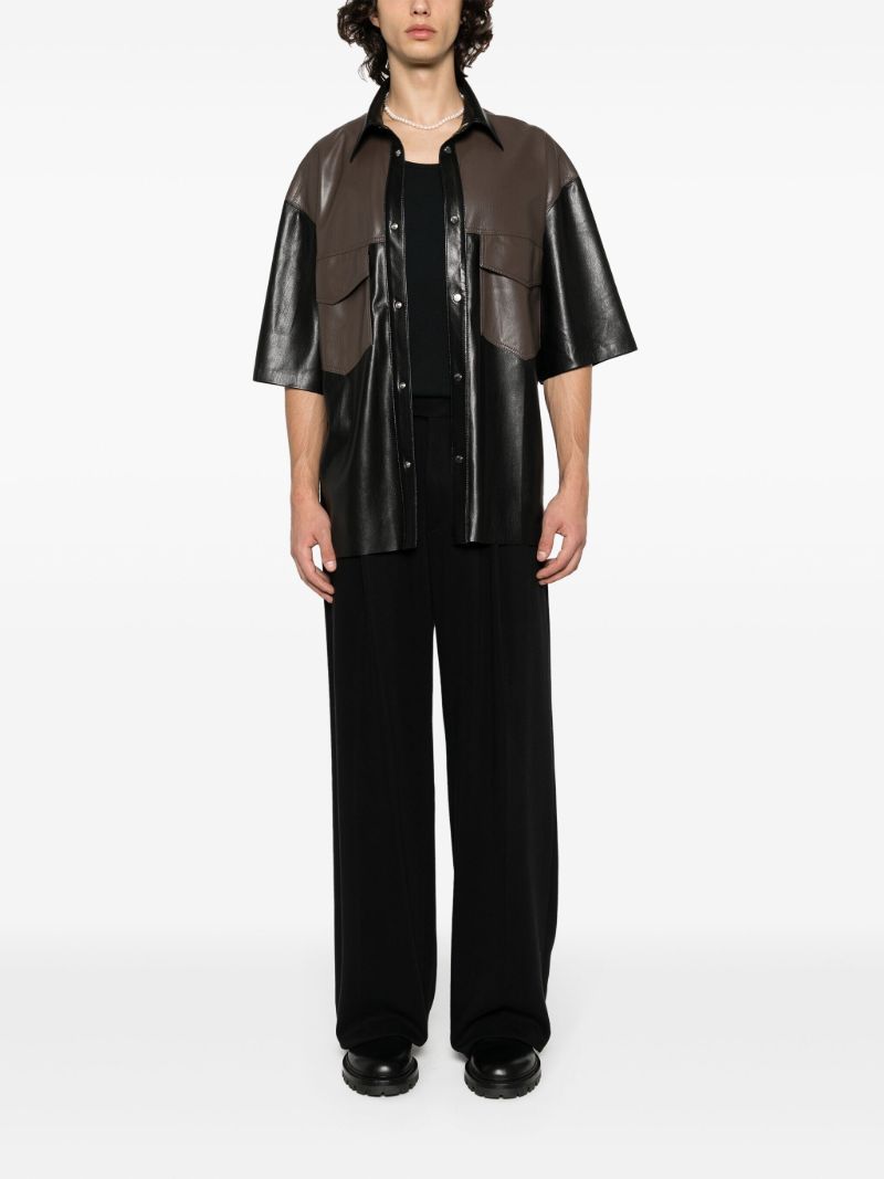 Black Mance Faux-leather Shirt