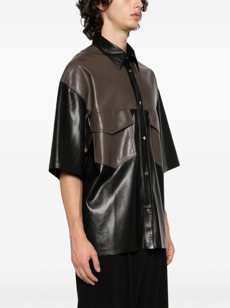 Black Mance Faux-leather Shirt