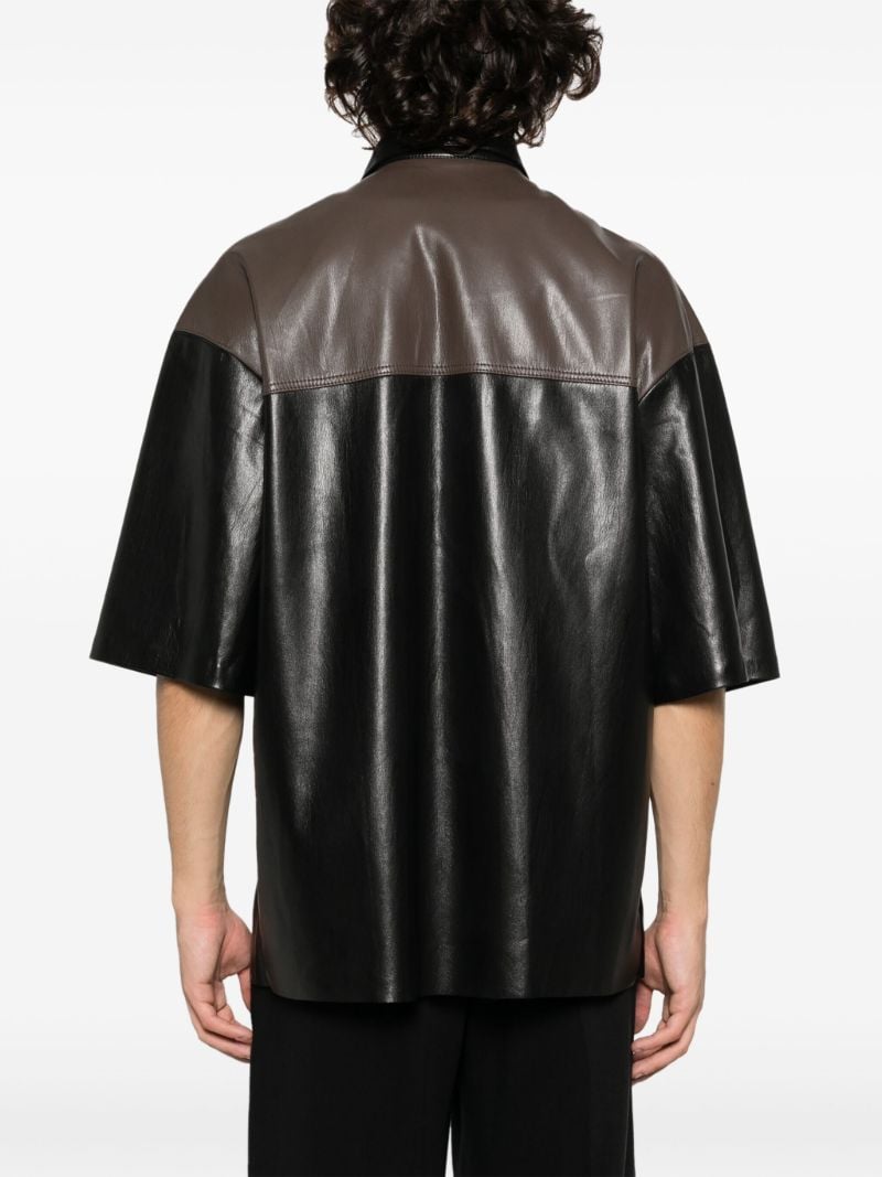 Black Mance Faux-leather Shirt