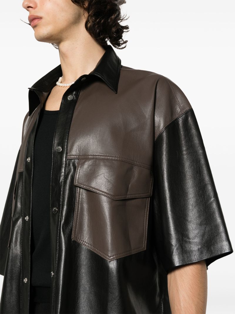 Black Mance Faux-leather Shirt