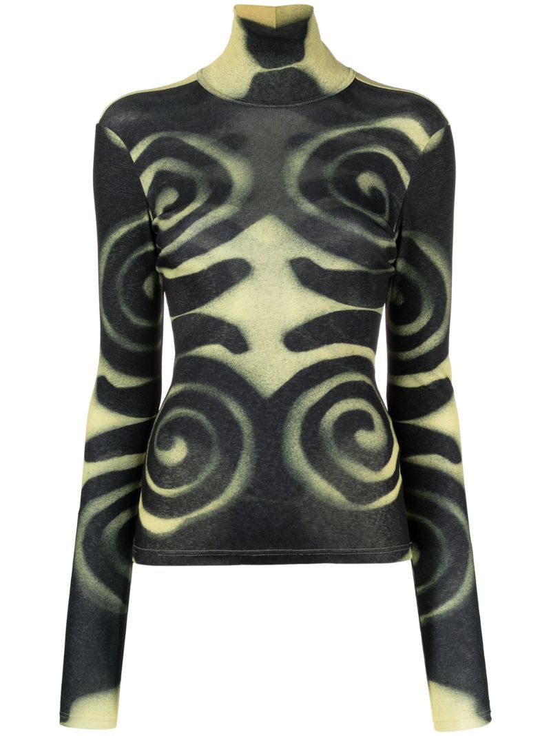 Yellow Josa Abstract-print T-shirt