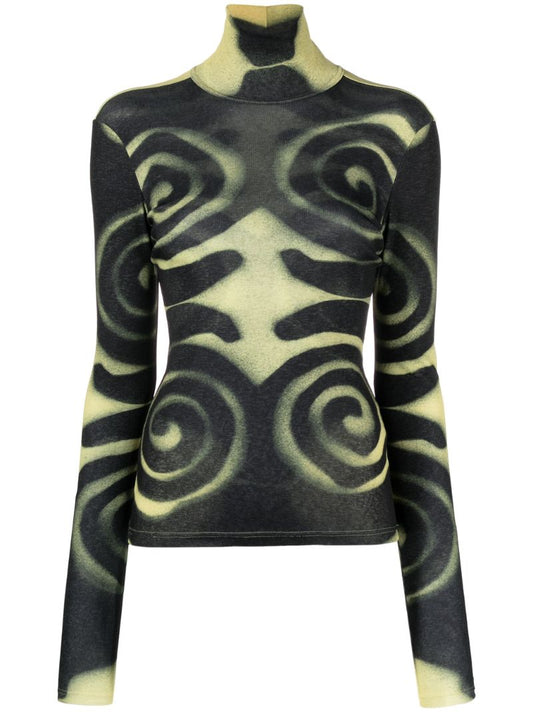 Yellow Josa Abstract-print T-shirt