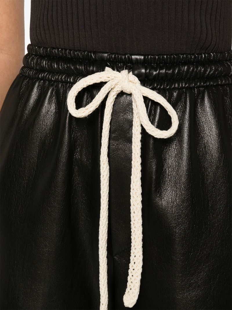 Black Gisela Faux Leather Track Pants