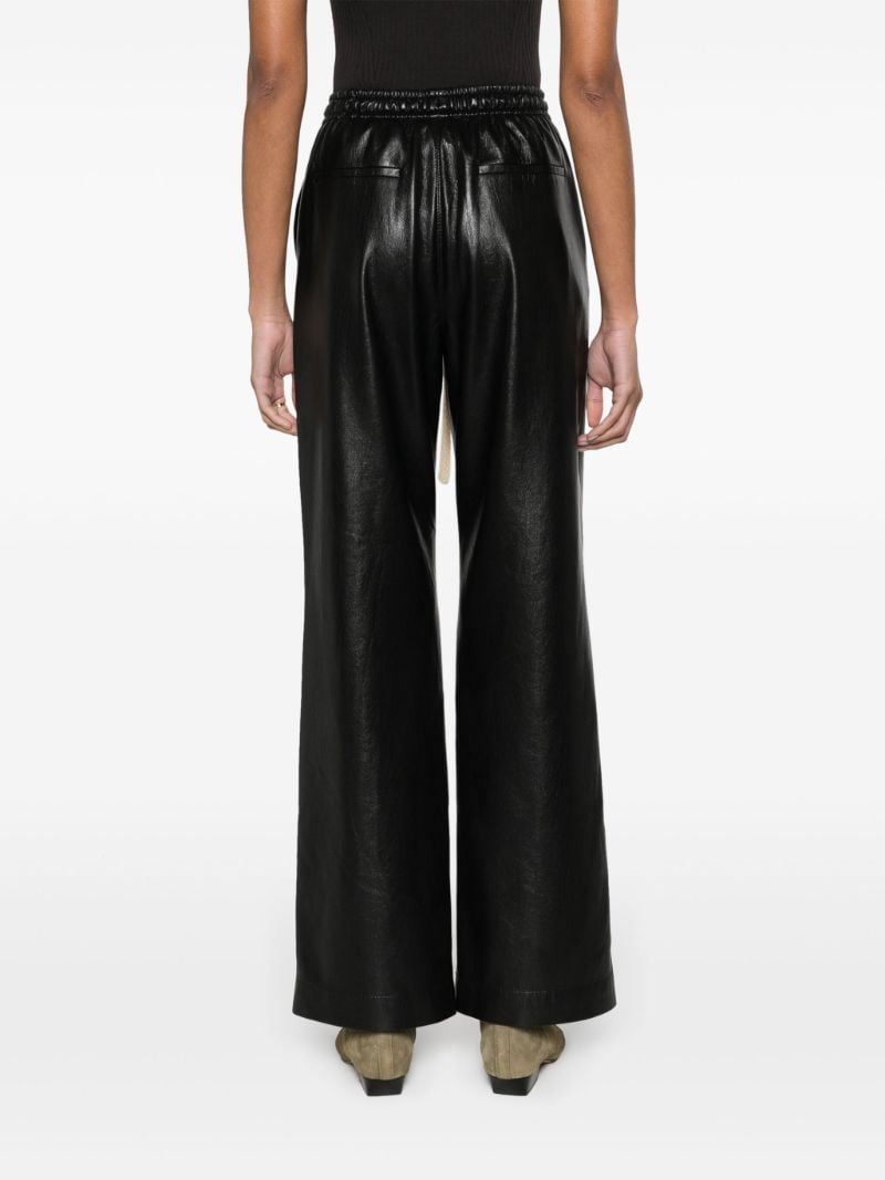 Black Gisela Faux Leather Track Pants