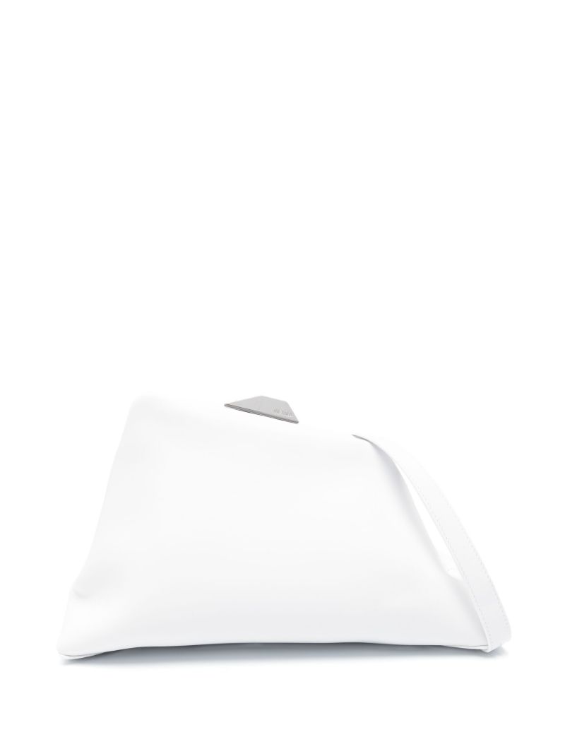 White Day Off Leather Clutch Bag