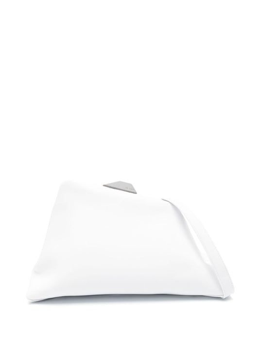 White Day Off Leather Clutch Bag