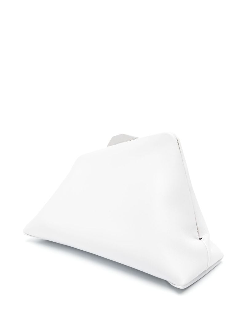 White Day Off Leather Clutch Bag