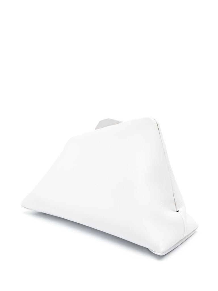 White Day Off Leather Clutch Bag