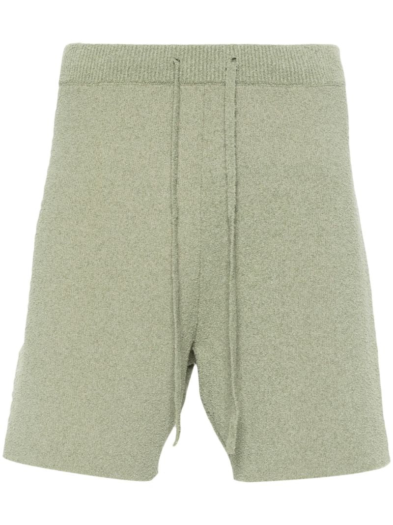 Green Drawstring-waist Knitted Shorts