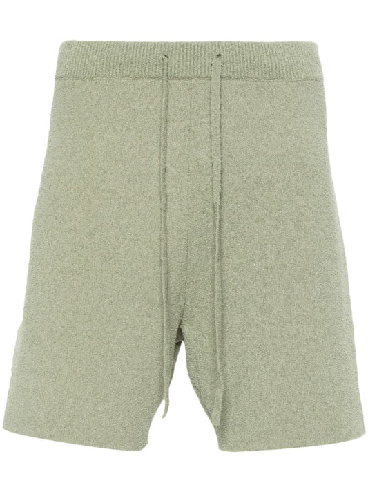 Green Drawstring-waist Knitted Shorts
