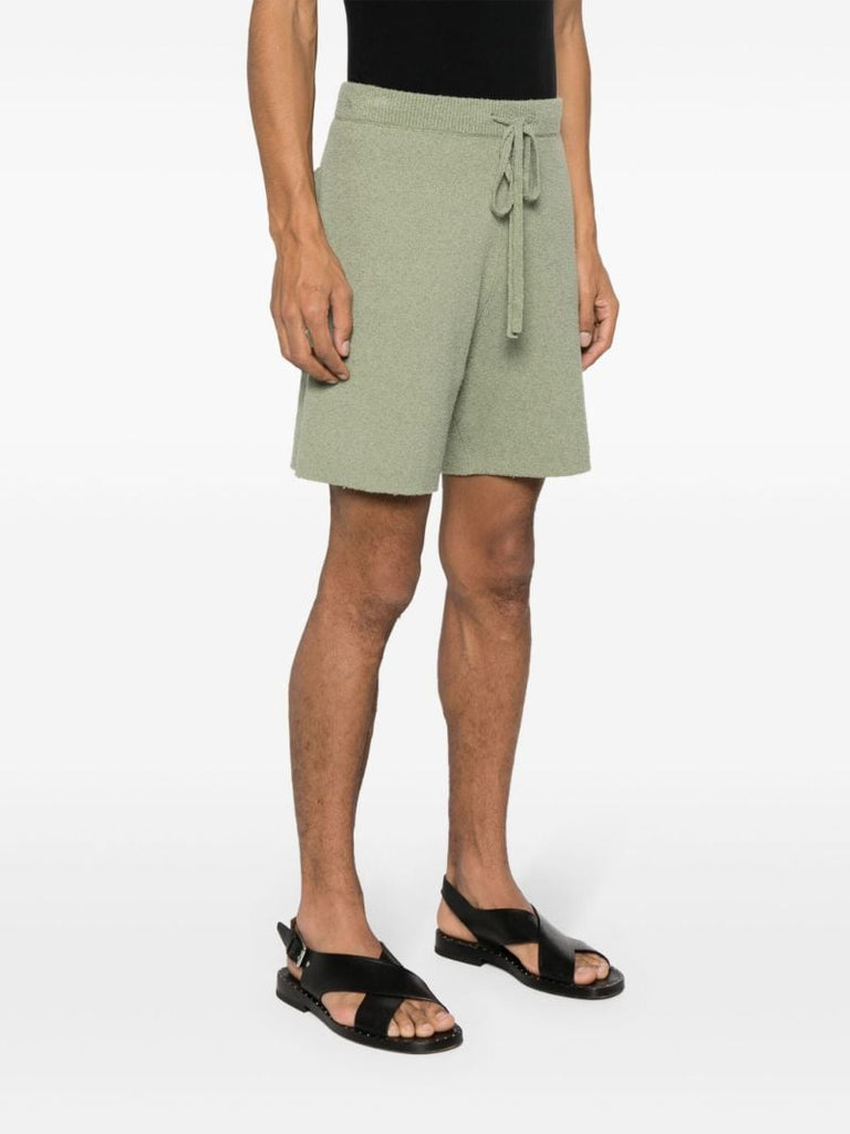 Green Drawstring-waist Knitted Shorts