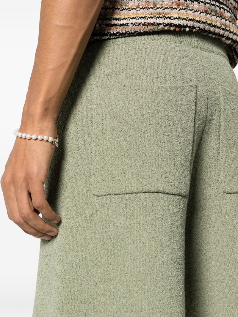 Green Drawstring-waist Knitted Shorts