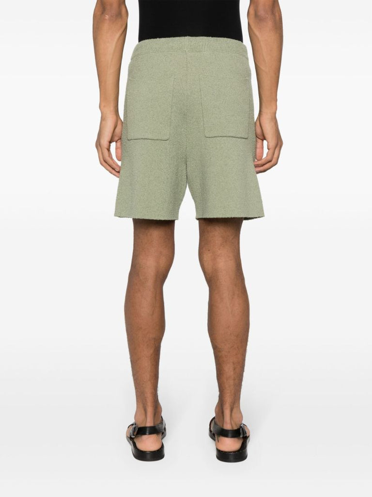 Green Drawstring-waist Knitted Shorts