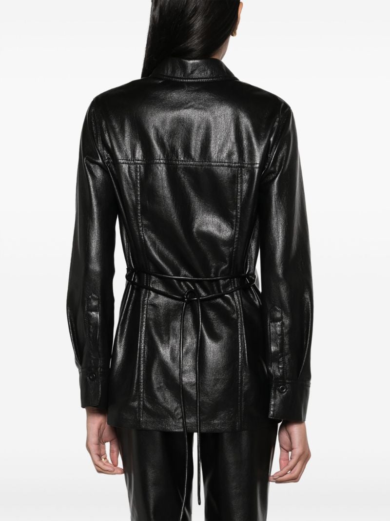 Black Karline Faux-leather Shirt