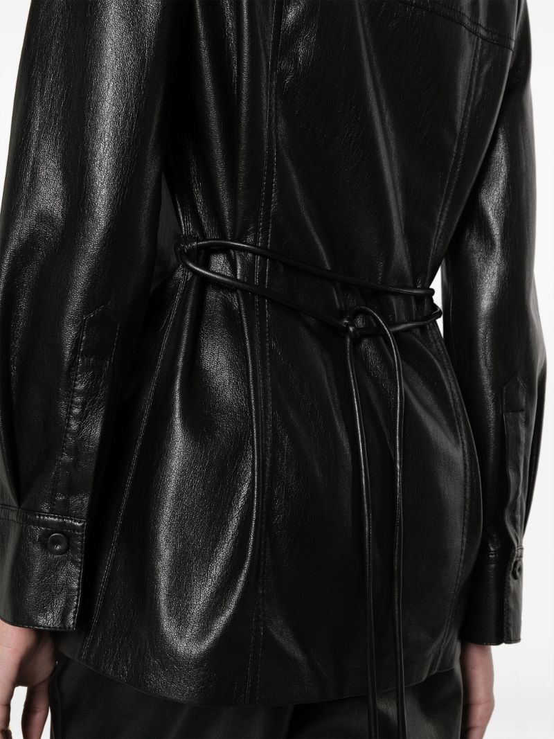 Black Karline Faux-leather Shirt